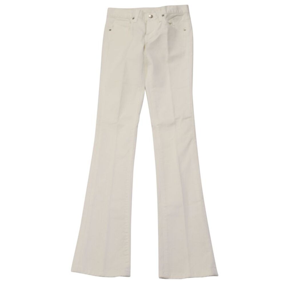 Ralph Lauren Wide Leg Pants in White Cotton